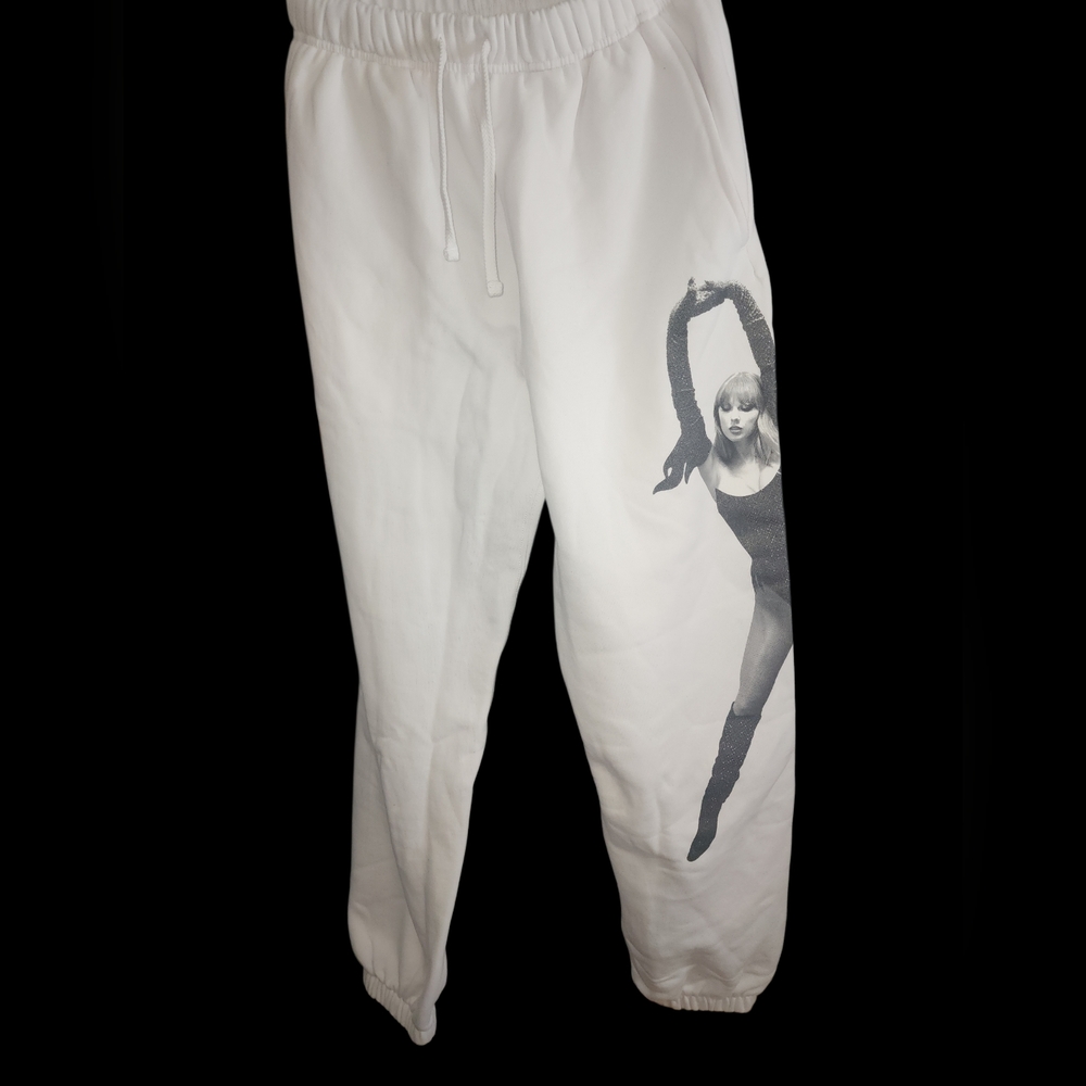 The Life of a Showgirl Shiny Bug White Sweatpants OFFICIAL TAYLOR SWIFT MERCH